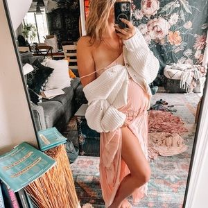 Free People bohemian blush colored maxi dress SZ M